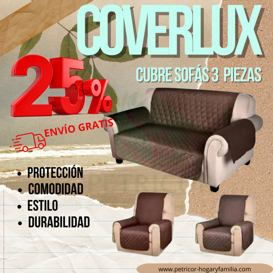 COVERLUX™ - Pack Cubre Sofás 3 Piezas