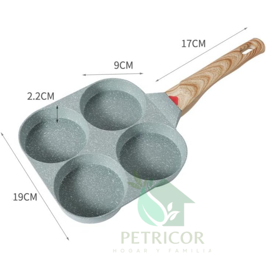 RoundQuads ™ - Sartén Antiadherente Multisección - 4 en 1