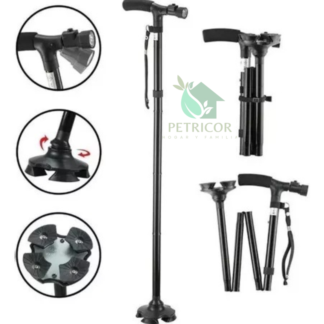 FlexAid® - Bastón Ortopédico Retráctil Plegable