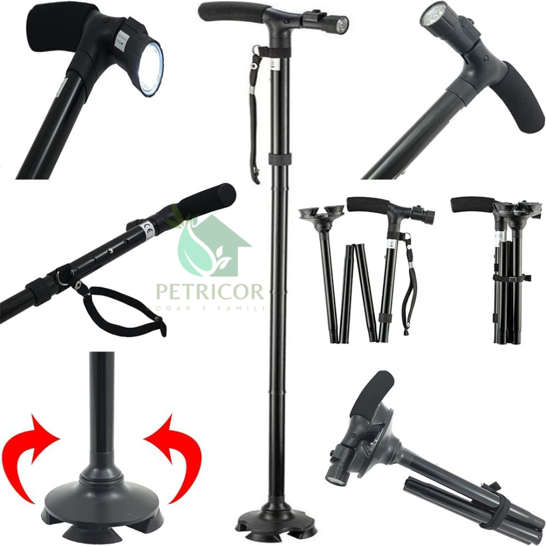 FlexAid® - Bastón Ortopédico Retráctil Plegable