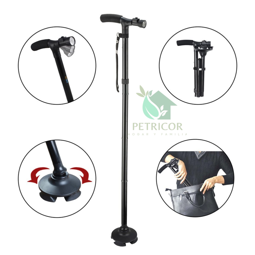 FlexAid® - Bastón Ortopédico Retráctil Plegable