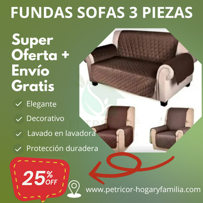 COVERLUX™ - Pack Cubre Sofás 3 Piezas