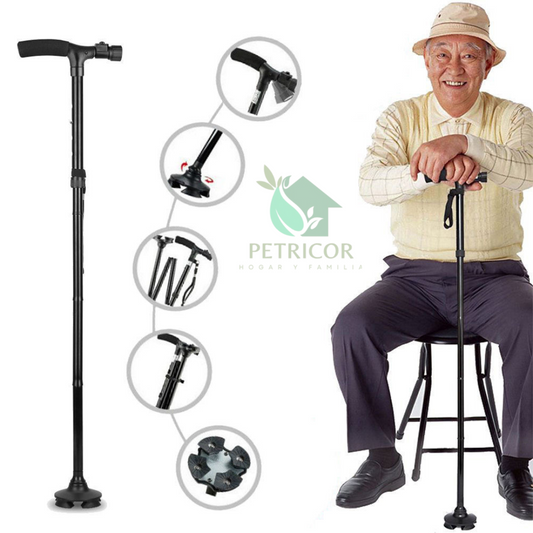 FlexAid® - Bastón Ortopédico Retráctil Plegable