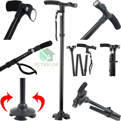 FlexAid® - Bastón Ortopédico Retráctil Plegable